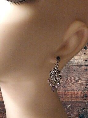 Filigree Teardrop Dangle Earrings